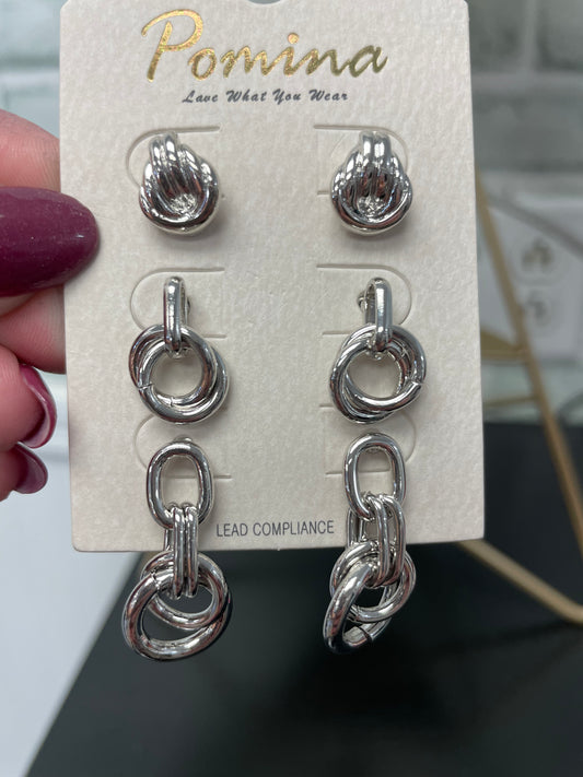 All For You Earrings in Silver - Ella Chic Boutique