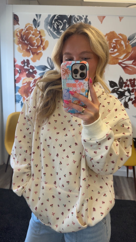 Cherry Bow Print Sweatshirt - Ella Chic Boutique