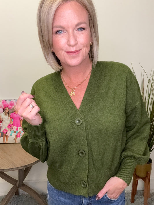 Cozy Cardigan in Olive Green