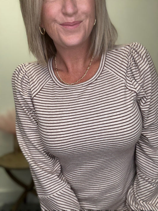 Proud Puff Sleeve Striped Top