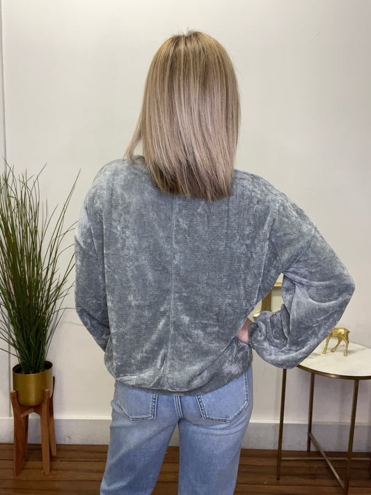 Maybe You Should Velvet Pullover Top - Ella Chic Boutique