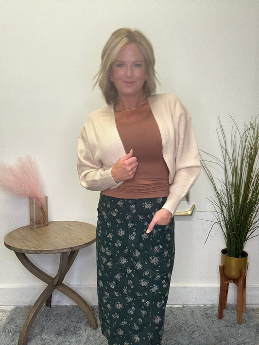 Open Front Shrug Cardigan in Ecru - Ella Chic Boutique
