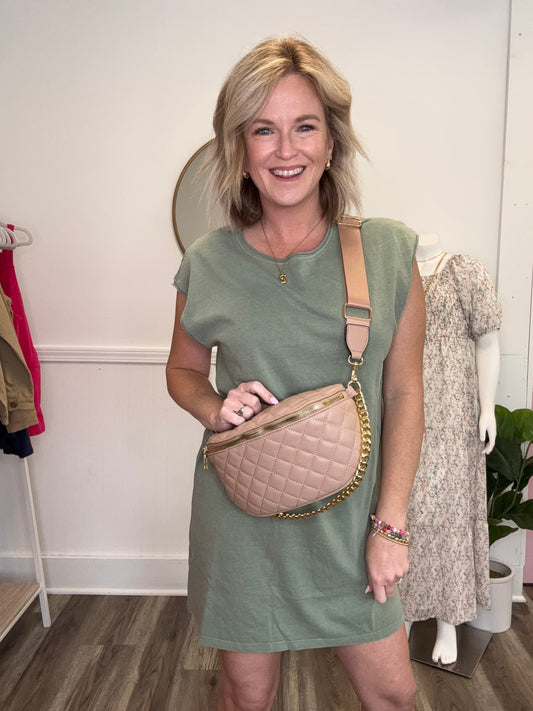 Freestyle Sleeveless Mini Dress in Sage Green