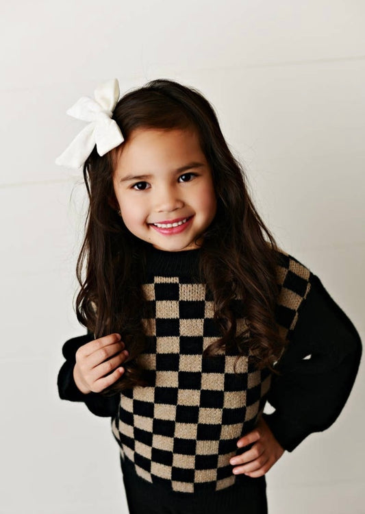 Stay in Style Checkerboard Sweater (Girls)