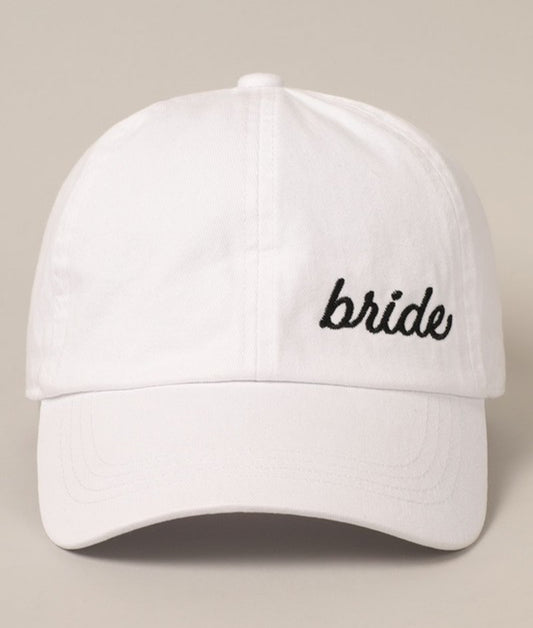Bride Script Lettering Embroidered Baseball Hat