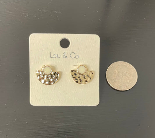 White Stone Gold Stud Earrings - Ella Chic Boutique