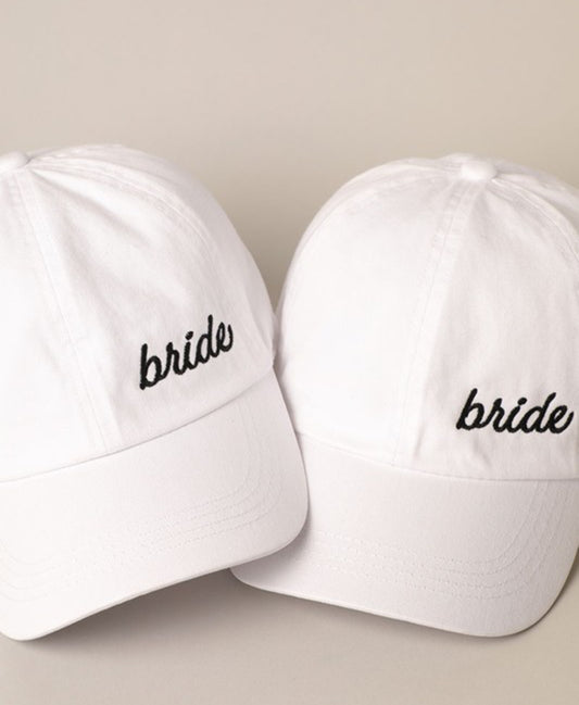 Bride Script Lettering Embroidered Baseball Hat
