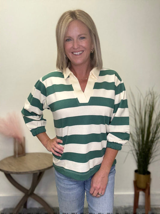 Free Falling Rugby Striped Top
