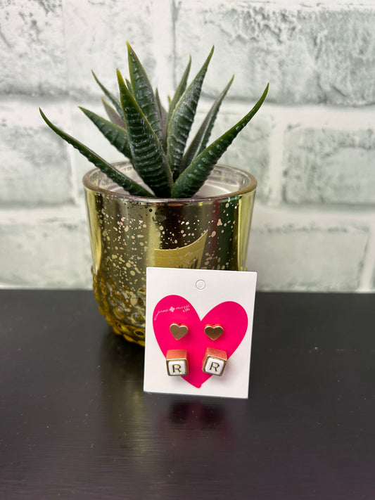 Girl’s Initial Heart Earrings