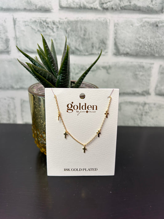 Dainty Golden Cross Necklace - Ella Chic Boutique