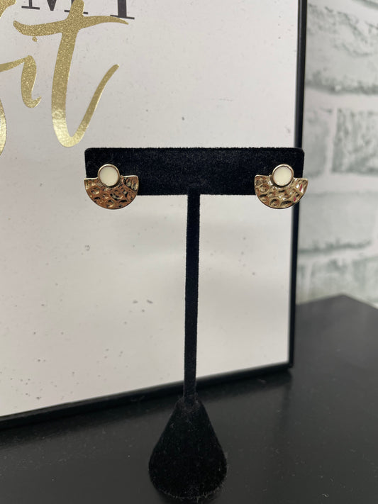 White Stone Gold Stud Earrings - Ella Chic Boutique