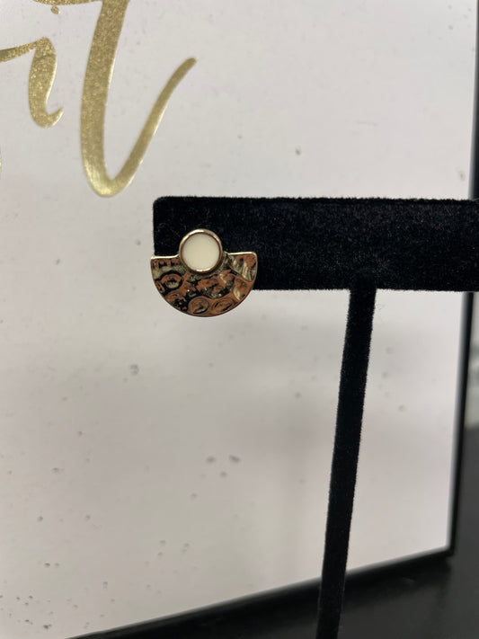White Stone Gold Stud Earrings - Ella Chic Boutique