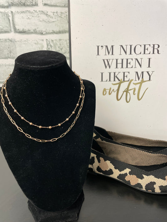 Gold Layered Chain Necklace - Ella Chic Boutique