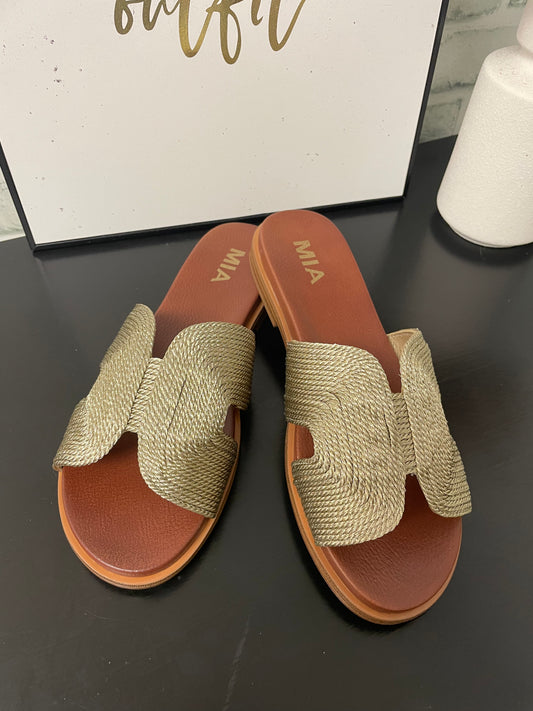 Wear Them Woven Sandals in Gold
