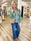 Green With Envy Floral Blouse
