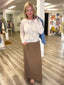 Maxi Slip Skirt in Bronze Countryside Bloom
