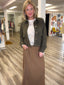 Maxi Slip Skirt in Bronze Countryside Bloom