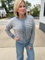 Be Your Best Light Blue Striped Cardigan Sweater