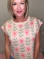 Uptown Pink Floral Boxy Sleeveless Sweater Top