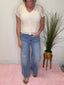 Judy Blue Midrise Claudia Ankle Wide Jeans