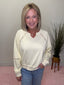 Charlotte Crochet Lace Sweatshirt Top