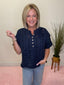 Poetic Cable Knit Pullover Short Sleeve Sweater