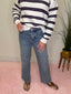 Judy Blue Petite Midrise Tummy Control Vintage Wash Straight Leg Jean