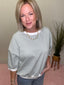 Loose Fit Striped Short Sleeve Top in Seafoam