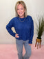 Adela Cable Knit Sweater in Royal Blue