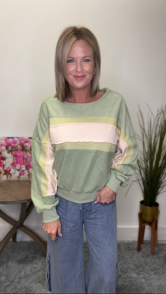 This is the One Striped Sweatshirt Top