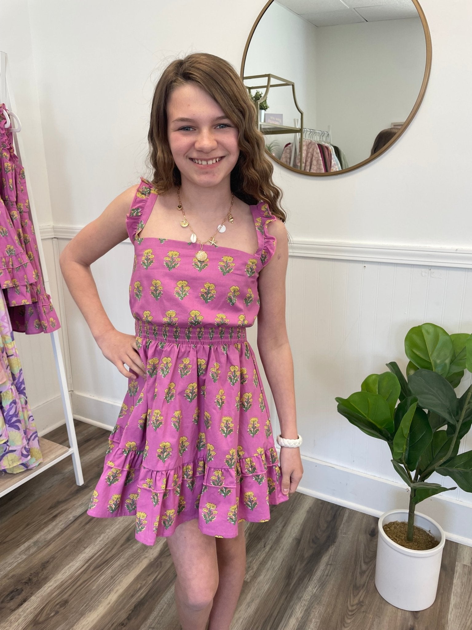 Lovely Pink Ruffles Clancy Dress - Girls | Spring Dress
