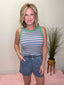 Make It Count Striped Tank Top in Green