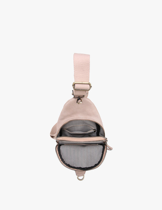 Nikki Sling Bag in Sand Taupe Jen and Co adjustable strap