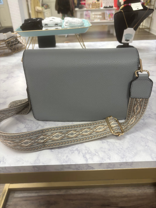 Noah Dusty Blue Flapover Cross Body Purse