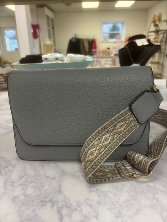 Noah Dusty Blue Flapover Cross Body Purse