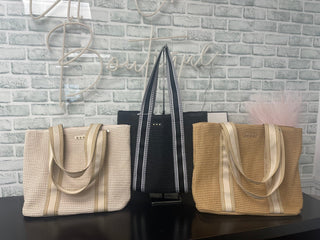 Ruby Raffia Tote Bag Accessories - Ella Chic Boutique Pretty Simple Tan Beige Ivory  Black Summer Spring Beach Bag