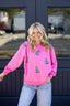 Sarah Green Trees Rhinestone Sweatshirt in Pink