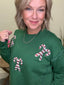 Sequin Candy Cane Green Top