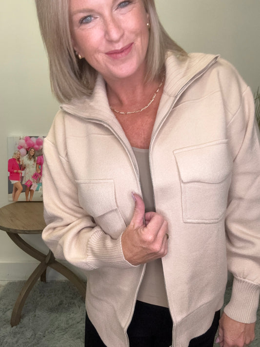 Soft Sweater Perfect Collared Jacket