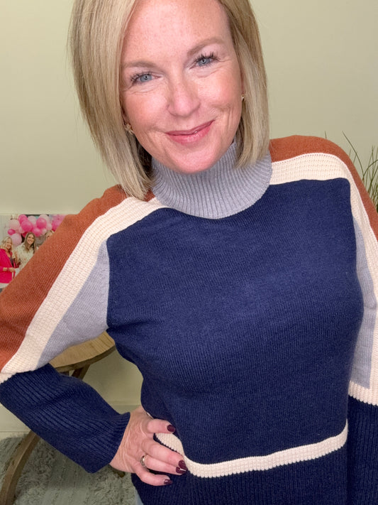 Fall Colors Color Block Sweater