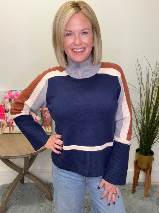 Fall Colors Color Block Sweater