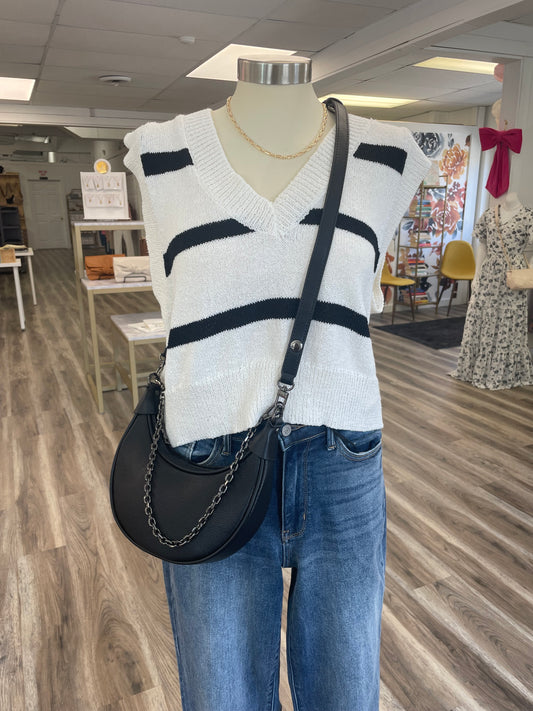 Zora Moon Shoulder Bag in Black