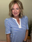 Adelyn Blue and White Stripe T-Shirt Dress