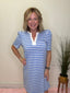 Adelyn Blue and White Stripe T-Shirt Dress