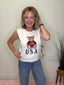 All American USA Teddy Embroidered Sleeveless Sweater Vest 110 Tops - Ella Chic BoutiqueSo Me