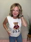 All American USA Teddy Embroidered Sleeveless Sweater Vest