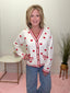 All Over Heart Valentine Sweater Cardigan 130 Sweaters - Ella Chic Boutique