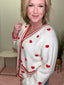 All Over Heart Valentine Sweater Cardigan 130 Sweaters - Ella Chic Boutique