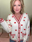All Over Heart Valentine Sweater Cardigan