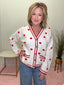 All Over Heart Valentine Sweater Cardigan 130 Sweaters - Ella Chic Boutique